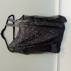 Sparkling One Shoulder Black Blouse